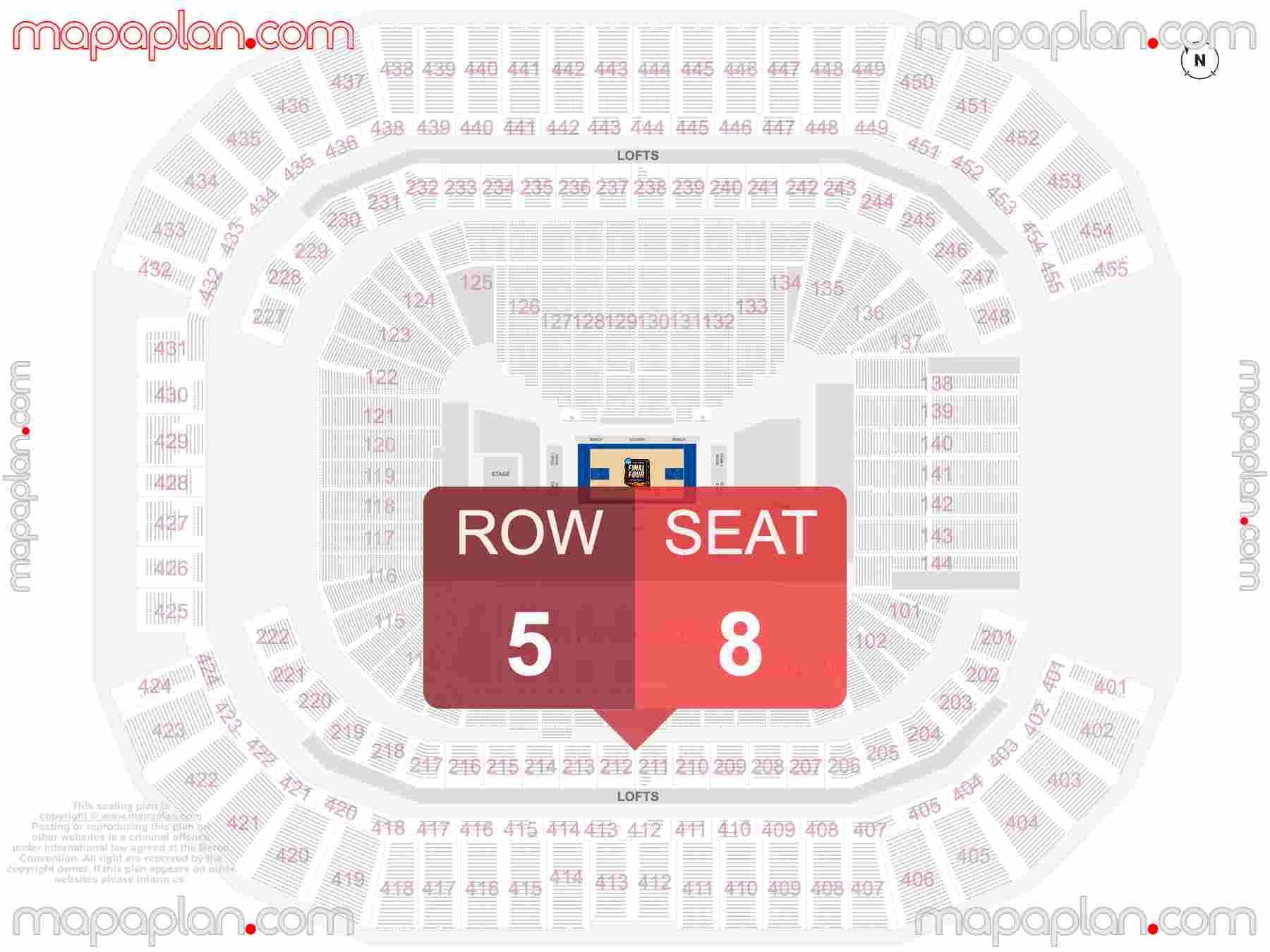 Glendale State Farm Stadium seating chart Basketball, concert, football, soccer detailed seat numbers and row numbering chart with interactive map plan layout