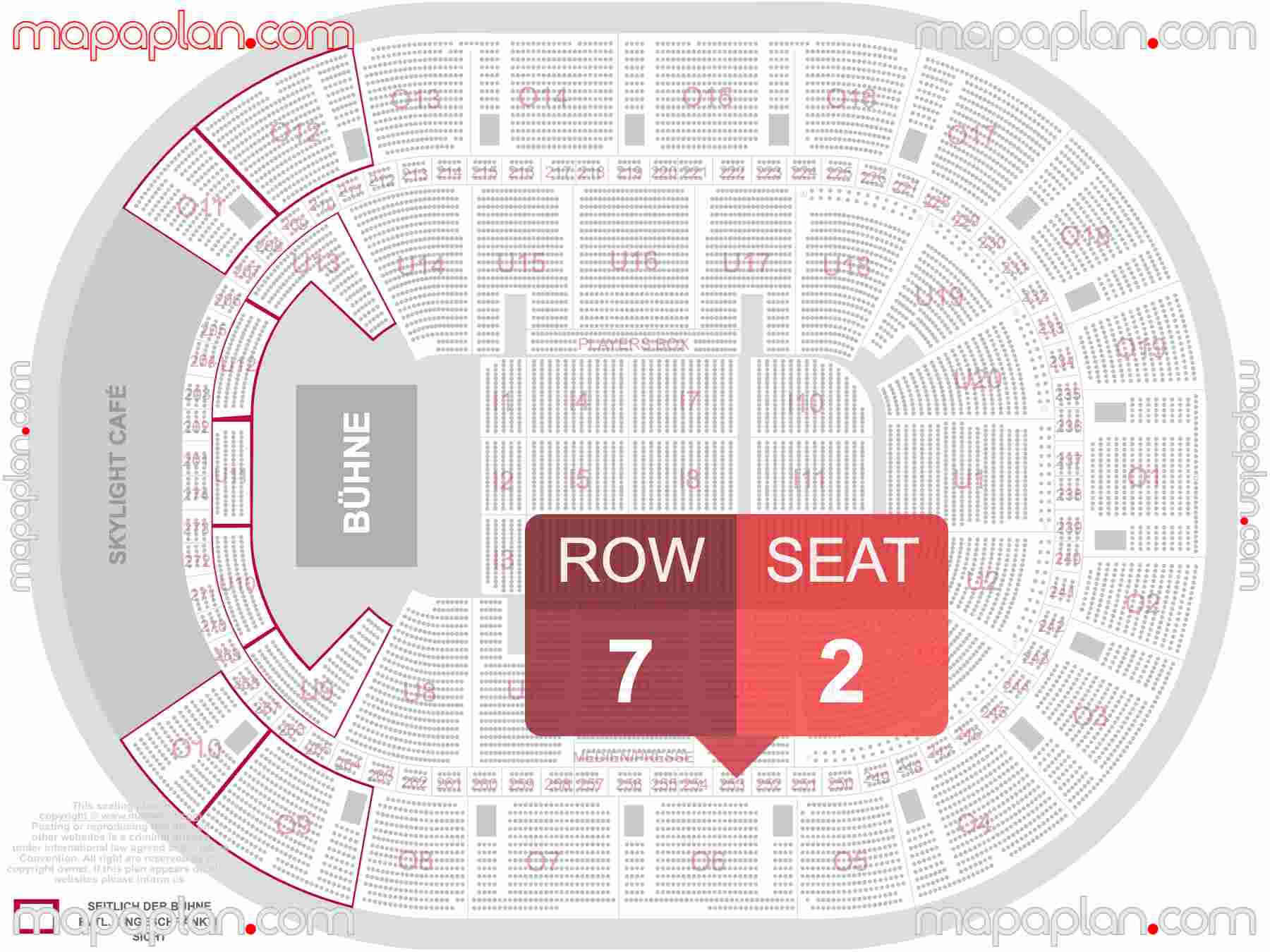 Hamburg Barclays Arena seating plan Concert Konzerte Sitzplan mit Sitzplatz & Reihennummerierung detailed seat numbers and row numbering plan with interactive map map layout