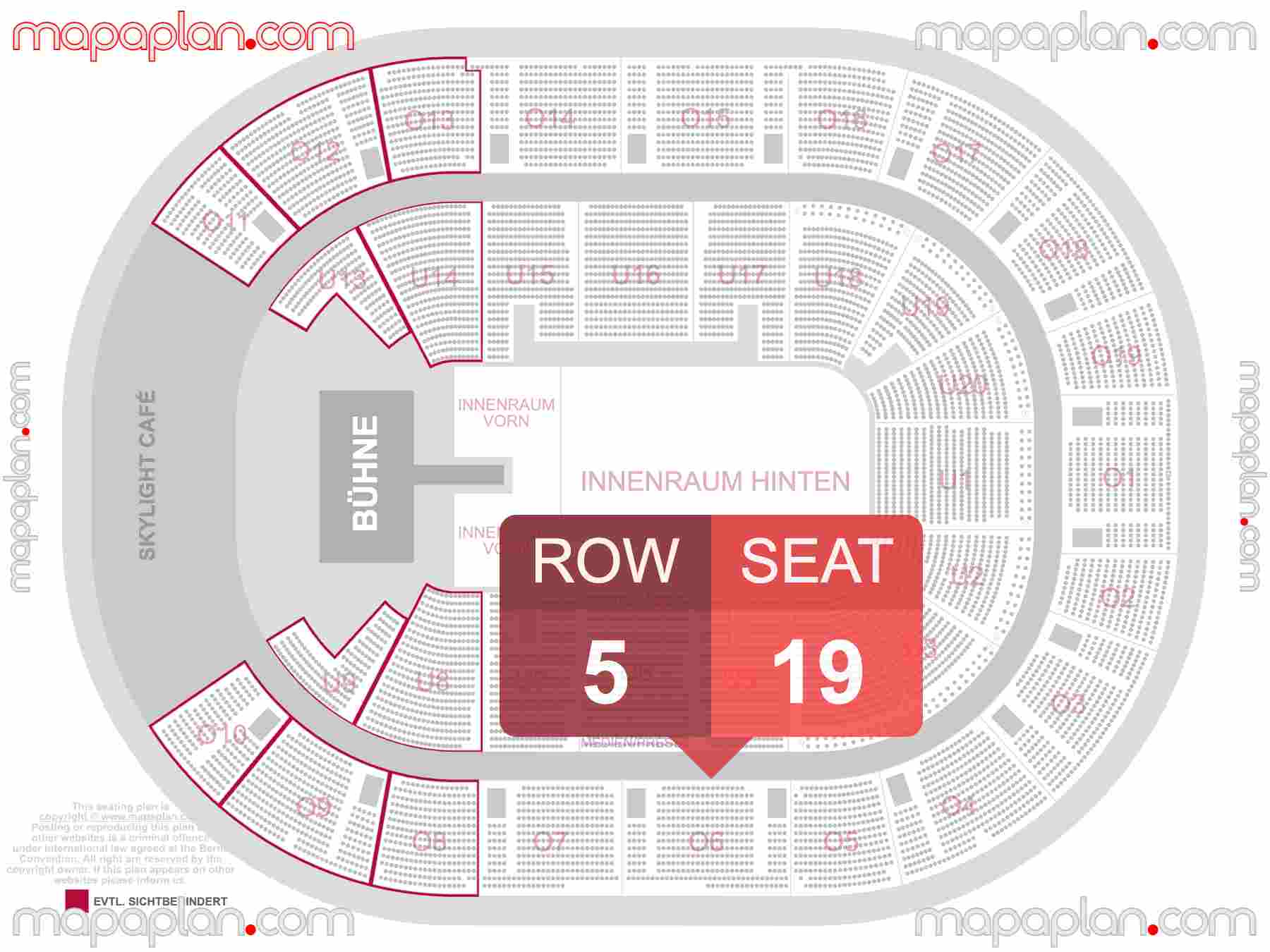 Hamburg Barclays Arena seating plan Concert with extended catwalk runway B-stage Übersichtsplan mit Innenraum Steh- & Sitzplätze Numerierung & Reihen seating plan with exact section numbers showing best rows and seats selection 3d layout - Best interactive seat finder tool with precise detailed location data