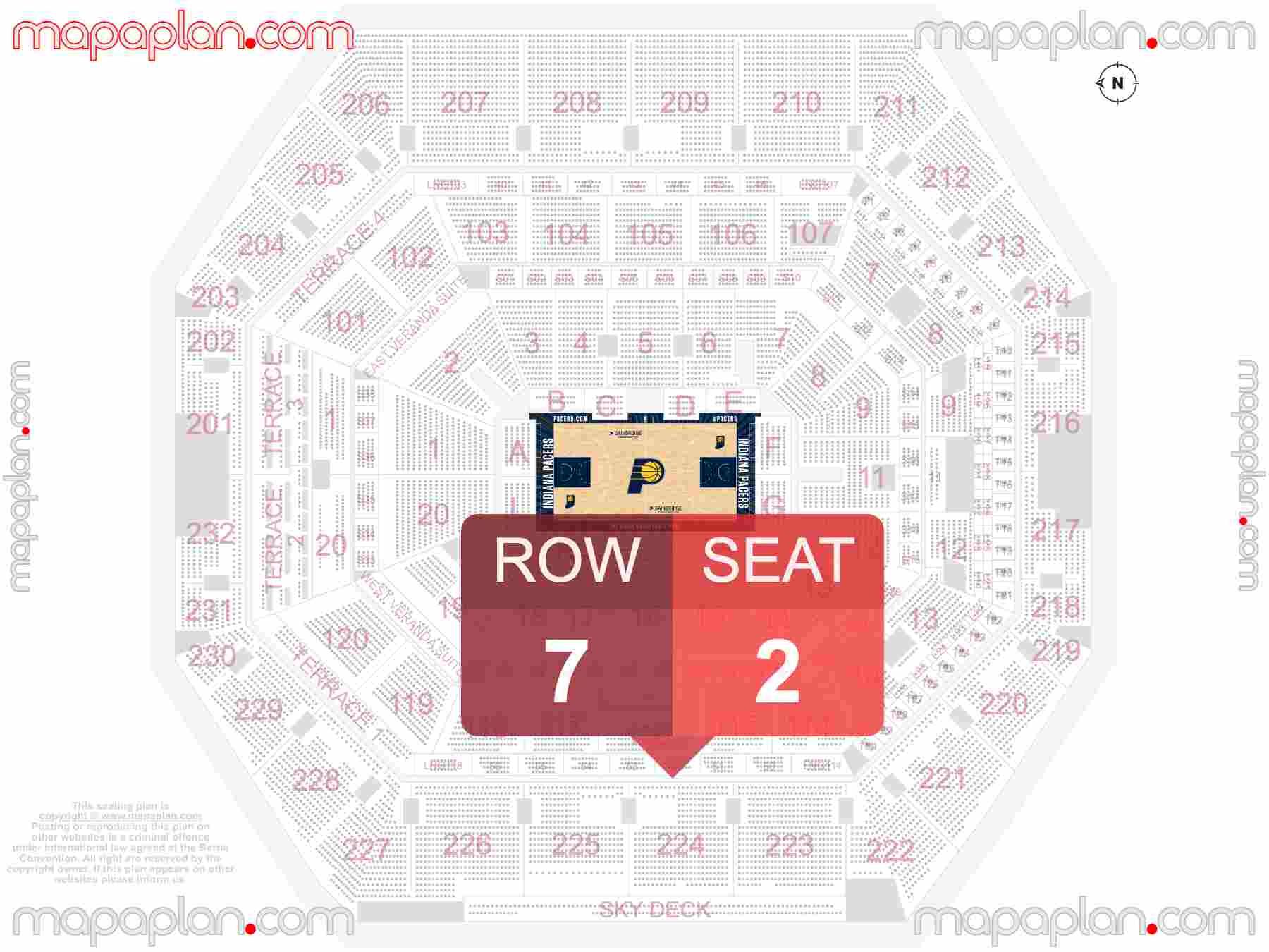 Indianapolis Gainbridge Fieldhouse seating chart Indiana Pacers NBA basketball inside capacity view arrangement plan - Interactive virtual 3d best seats & rows detailed stadium image configuration layout