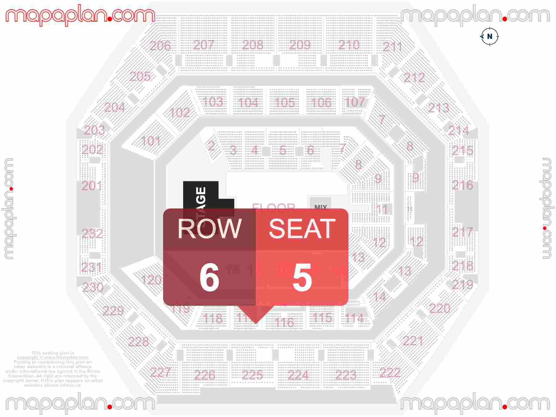 Indianapolis Gainbridge Fieldhouse seating chart Concert with floor general admission standing interactive seating checker map plan showing seat numbers per row - Ticket prices sections review diagram