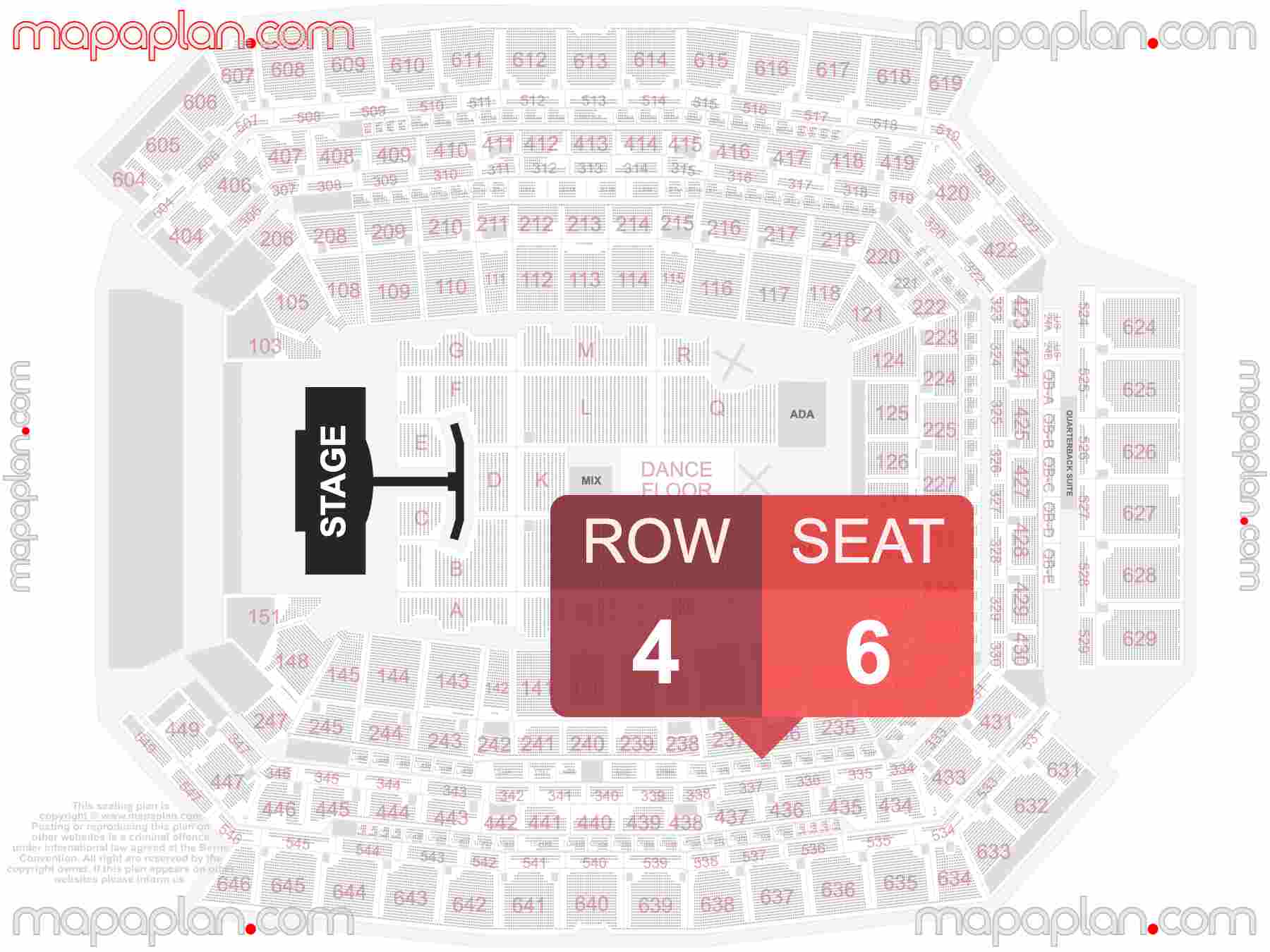 Indianapolis Lucas Oil Stadium seating chart Concert with extended catwalk runway B-stage inside capacity view arrangement plan - Interactive virtual 3d best seats & rows detailed stadium image configuration layout