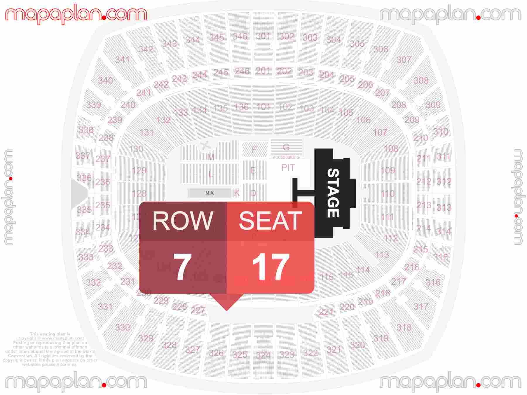 Kansas City GEHA Field Arrowhead Stadium seating chart Concert detailed seat numbers and row numbering chart with interactive map plan layout