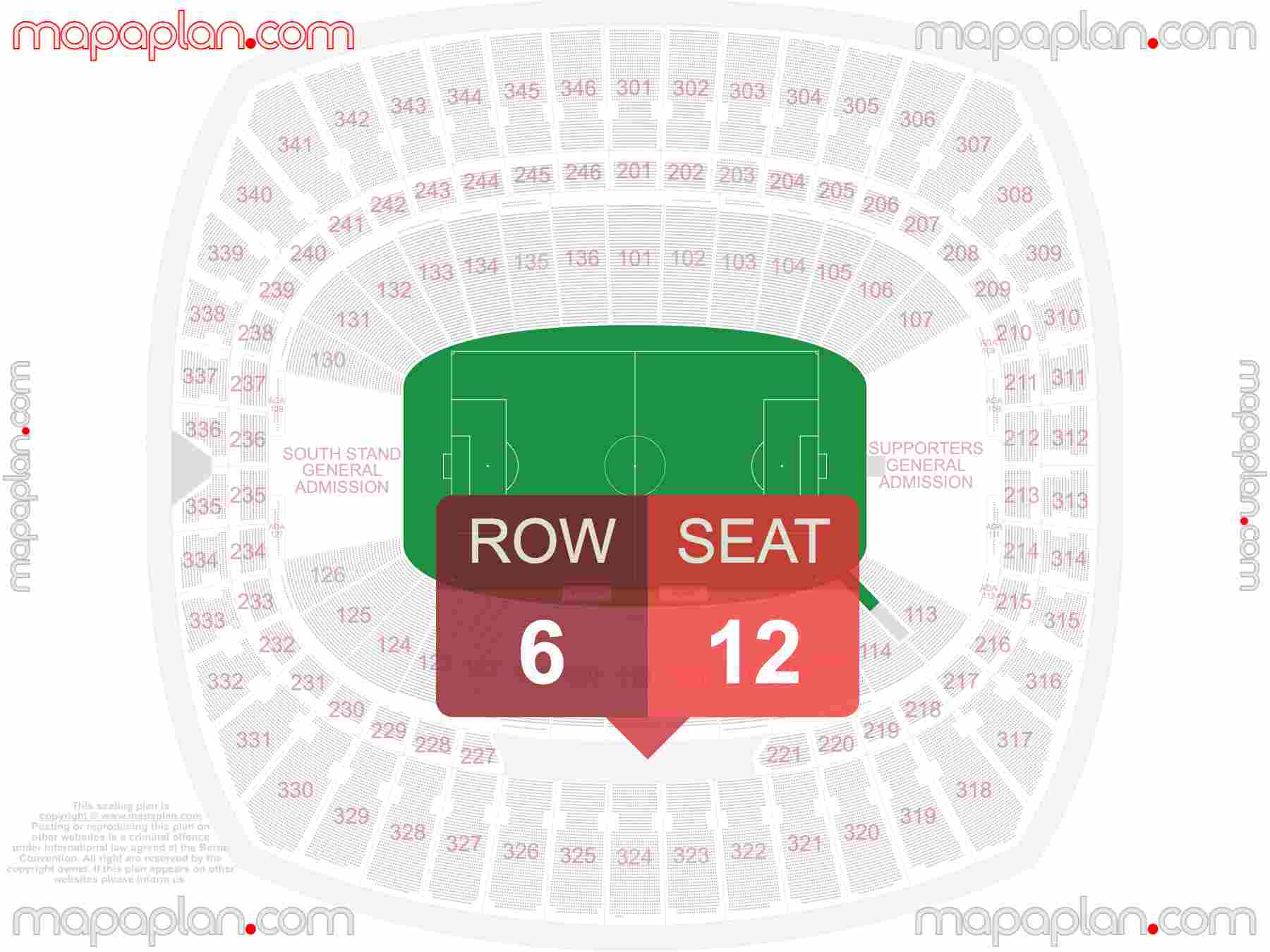 Kansas City GEHA Field Arrowhead Stadium seating chart Soccer & Chiefs football find best seats row numbering system plan showing how many seats per row - Individual 'find my seat' virtual locator