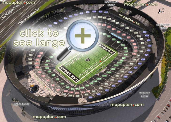 Las Vegas Raiders End Zone At Allegiant Stadium Panoramic