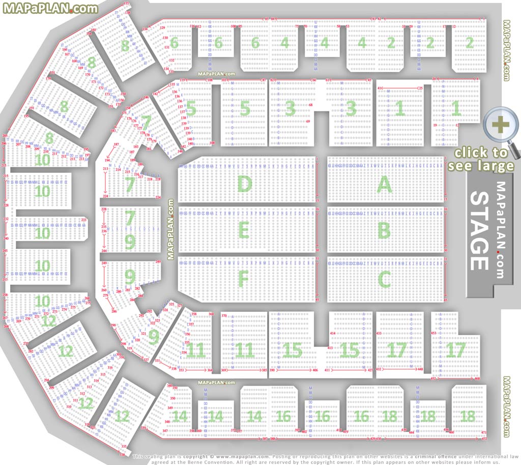 Liverpool Echo Arena seat numbers detailed seating plan - MapaPlan.com