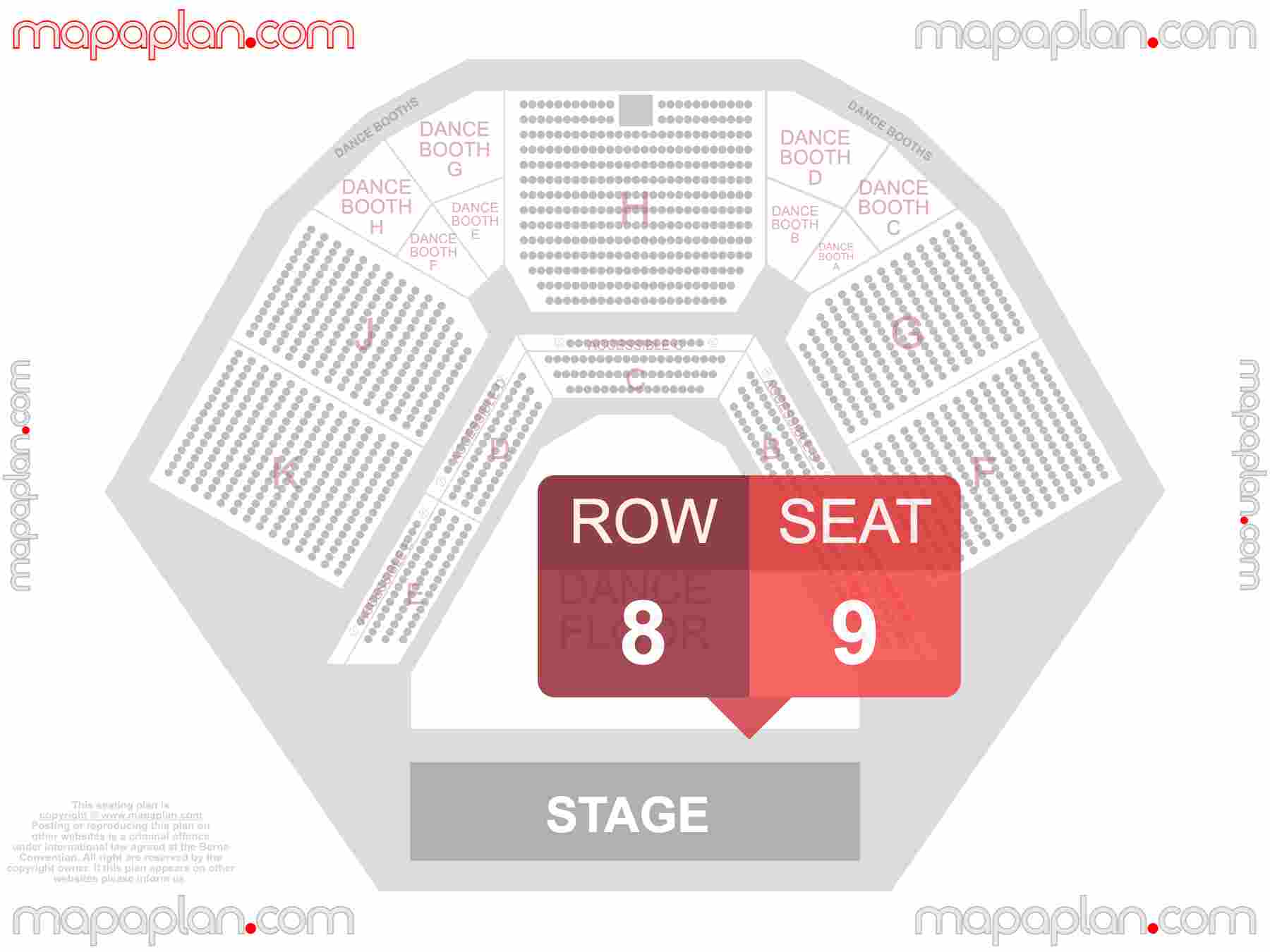 London ABBA Arena seating plan Concert detailed seat numbers and row numbering plan with interactive map chart layout