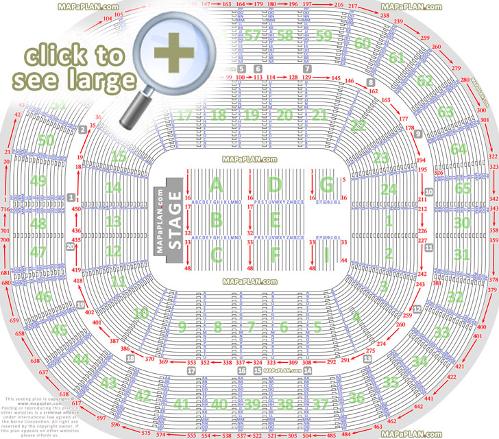 Melbourne Rod Laver Arena seat numbers detailed seating plan - MapaPlan.com