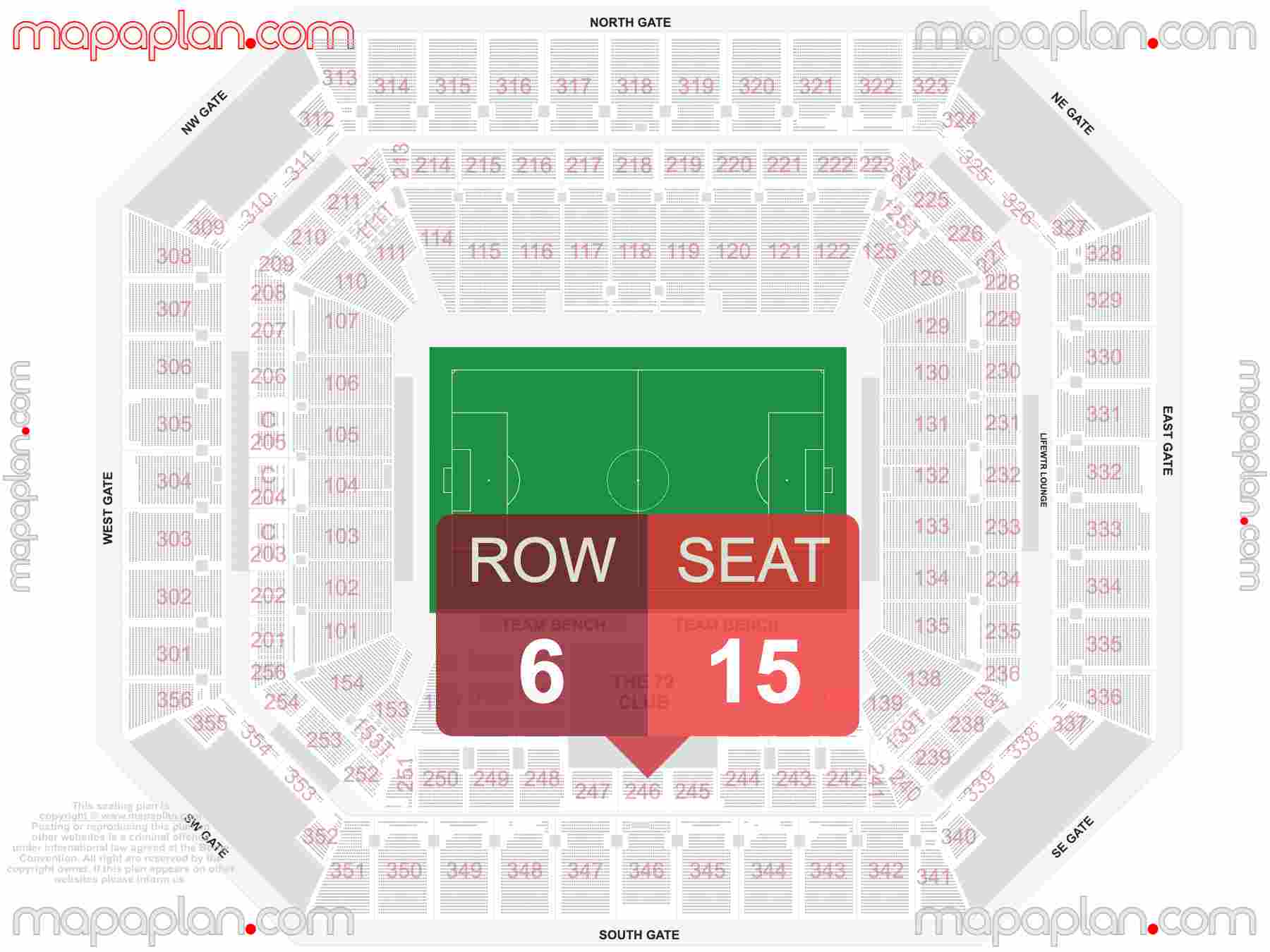 Miami Hard Rock Stadium seating chart Soccer seating chart with exact section numbers showing best rows and seats selection 3d layout - Best interactive seat finder tool with precise detailed location data
