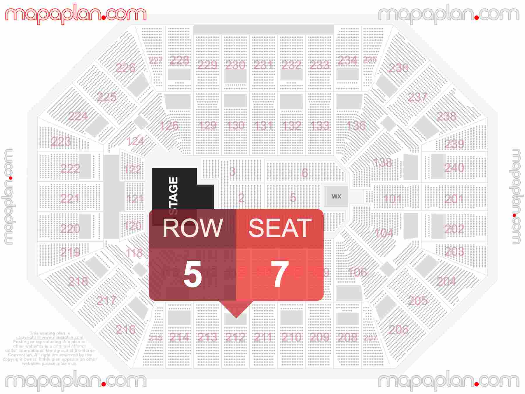 Minneapolis Target Center seating chart Concert detailed seat numbers and row numbering chart with interactive map plan layout