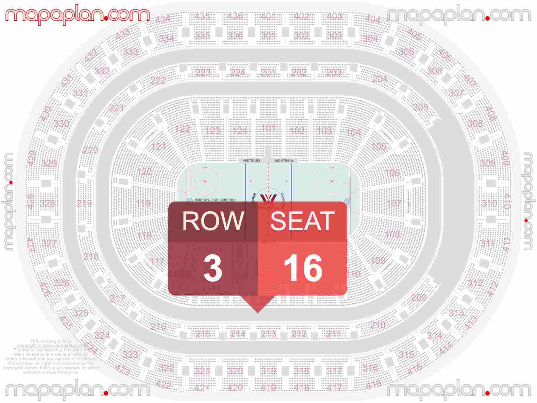 Montreal Bell Centre seating map Canadiens hockey inside capacity view arrangement chart - Interactive virtual 3d best seats & rows detailed stadium image configuration layout