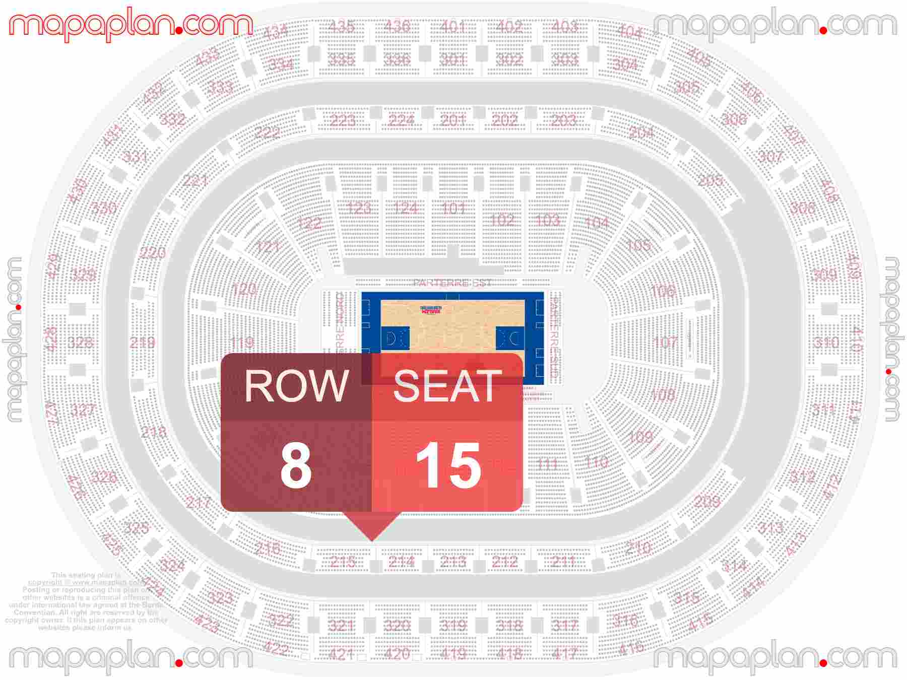 Montreal Bell Centre seating map Basketball find best seats row numbering system chart showing how many seats per row - Individual 'find my seat' virtual locator