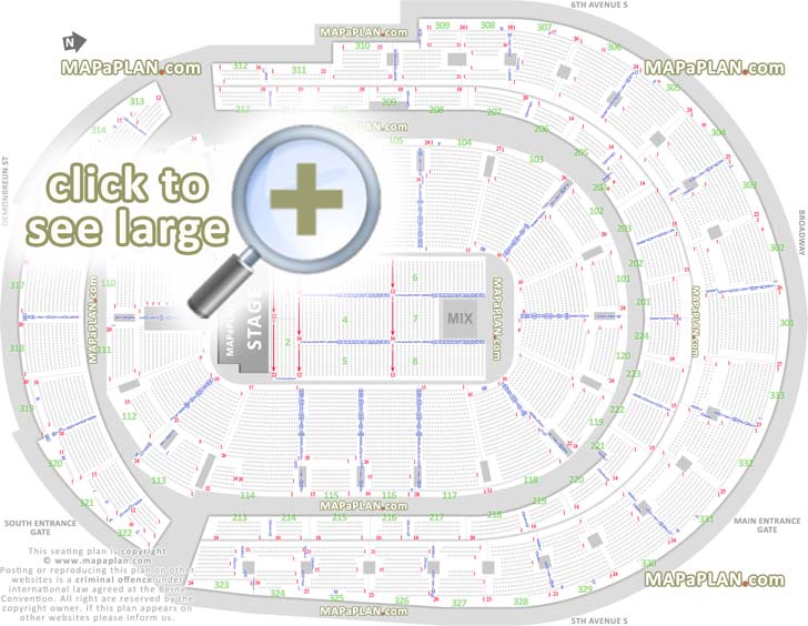 Bridgestone Arena Nashville Seating Chart 01 Detailed Seat Row Number Stage Concert Floor Plan Map Lower Club Upper Bowl Level Layout 