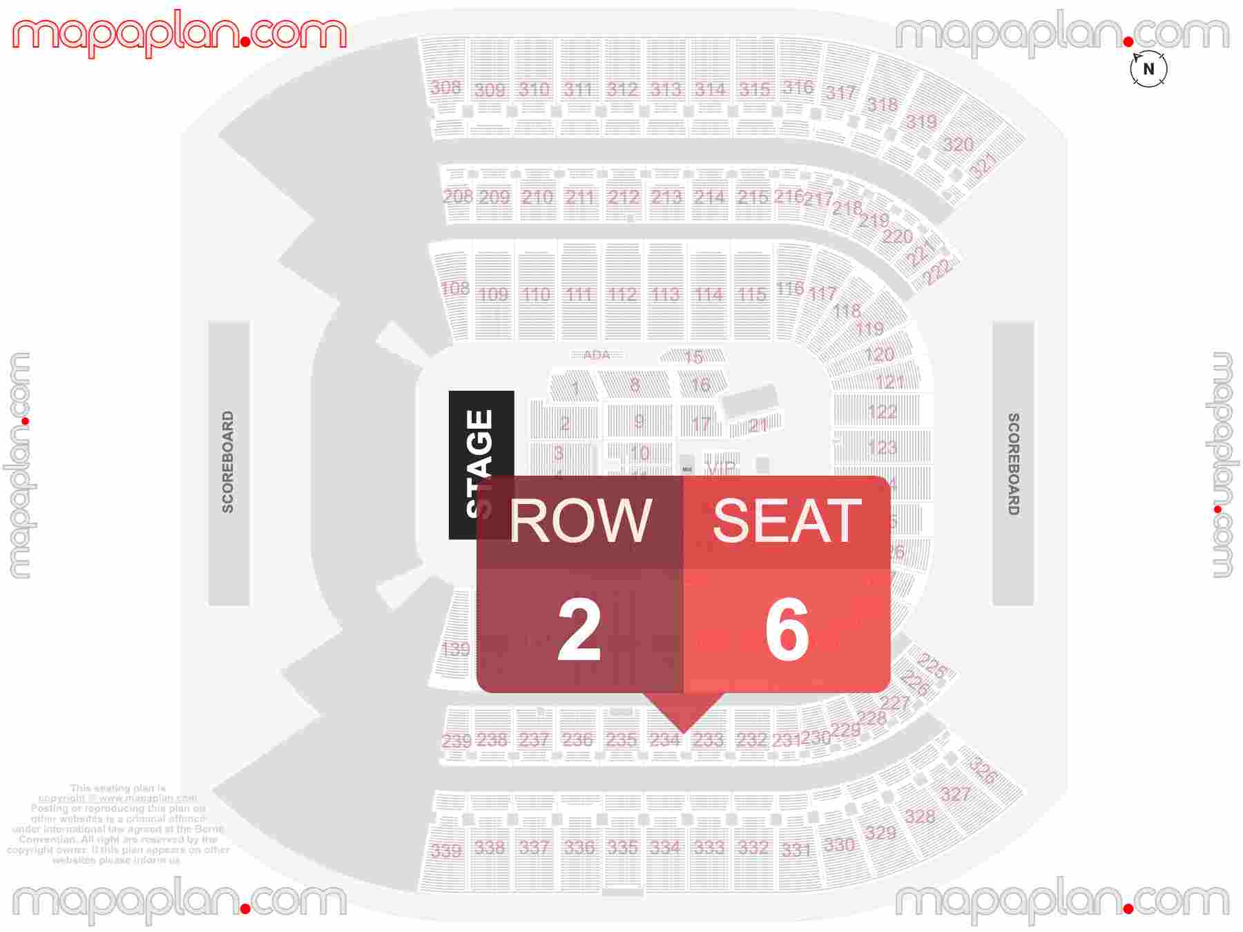 Nashville Nissan Stadium seating chart Concert detailed seat numbers and row numbering chart with interactive map plan layout