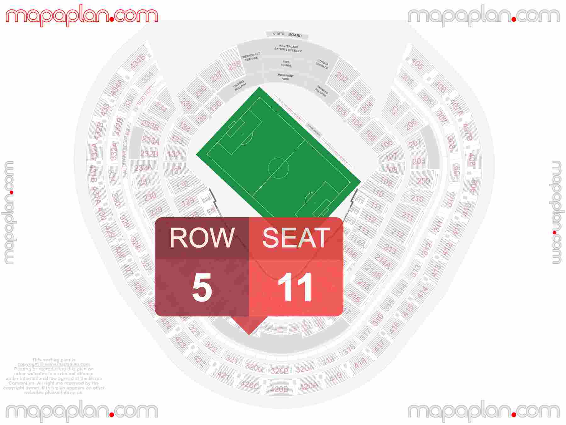 New York Yankee Stadium seating chart New York City FC Soccer Stadium inside capacity view arrangement plan - Interactive virtual 3d best seats & rows detailed stadium image configuration layout