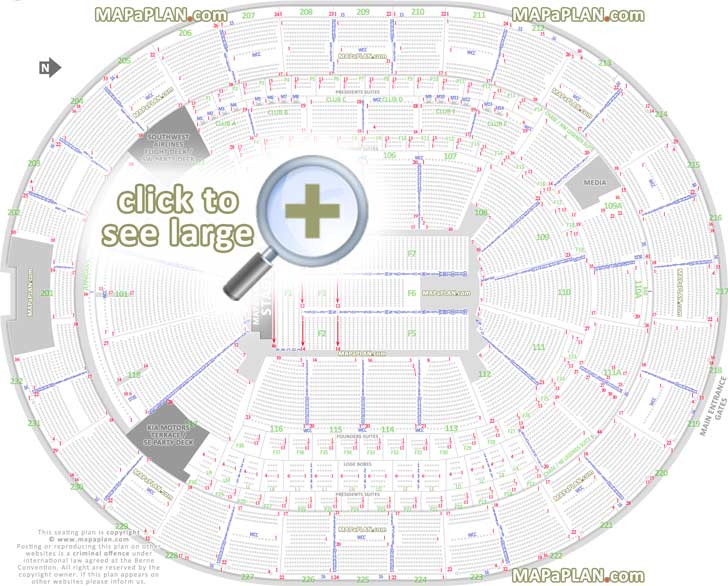 Kia Center seat & row numbers detailed seating chart, Orlando