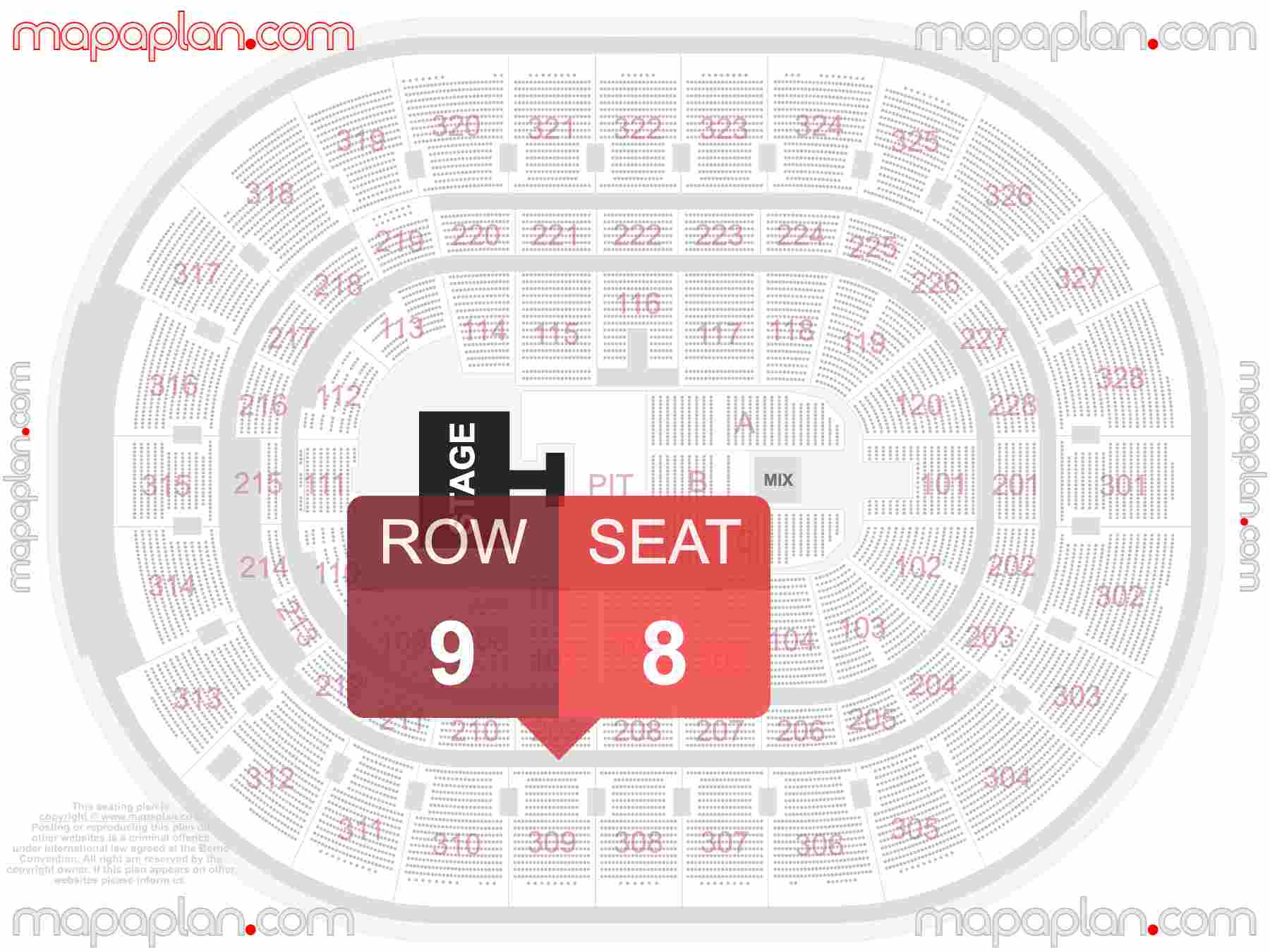 Ottawa Canadian Tire Centre seating map Concert with extended catwalk runway B-stage seating map with exact section numbers showing best rows and seats selection 3d layout - Best interactive seat finder tool with precise detailed location data