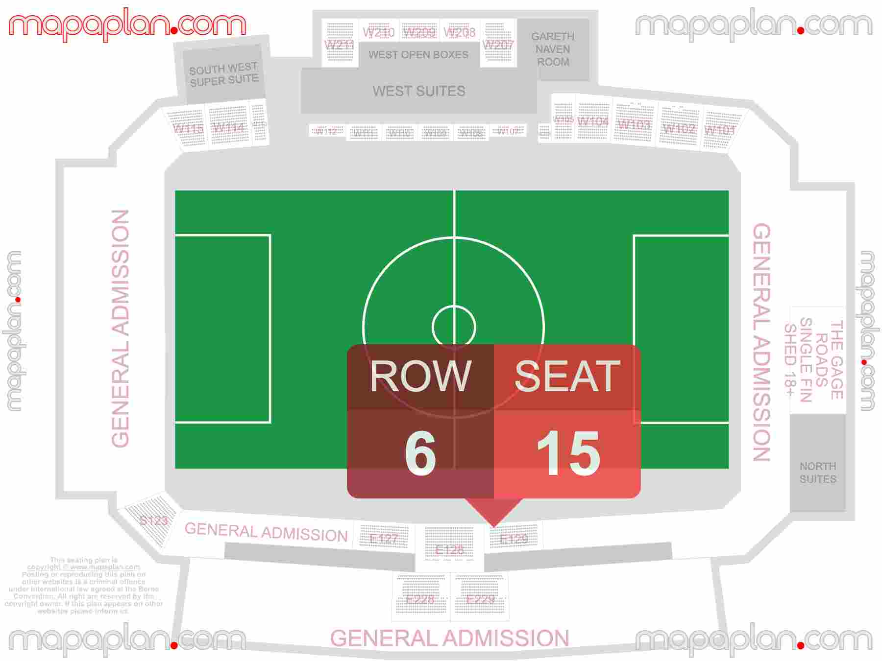 Perth HBF Park Rectangular Stadium seating map Soccer football with general admission layout seating map with exact section numbers showing best rows and seats selection 3d layout - Best interactive seat finder tool with precise detailed location data