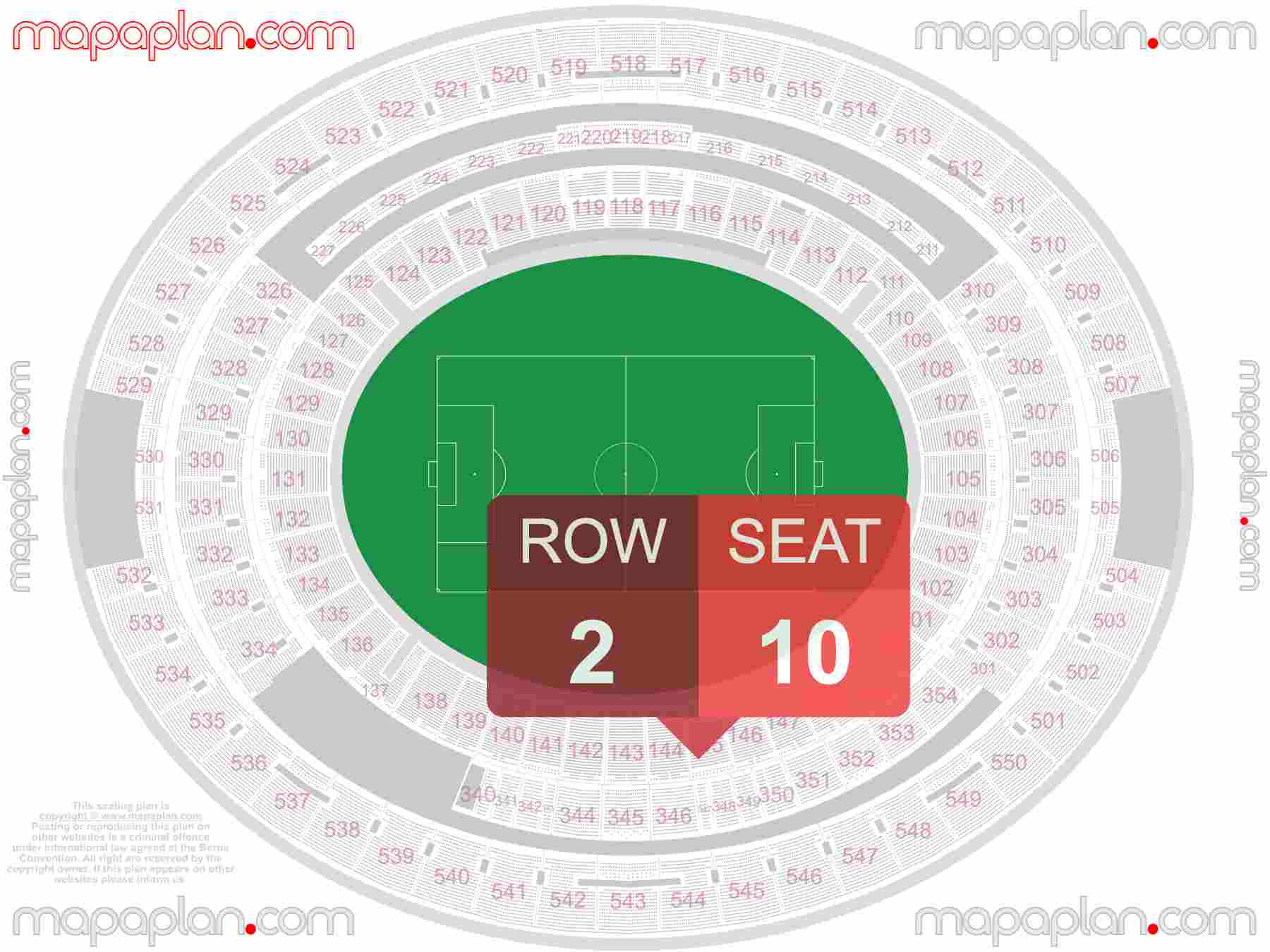 Perth Optus Stadium seating map Soccer football seating map with exact section numbers showing best rows and seats selection 3d layout - Best interactive seat finder tool with precise detailed location data