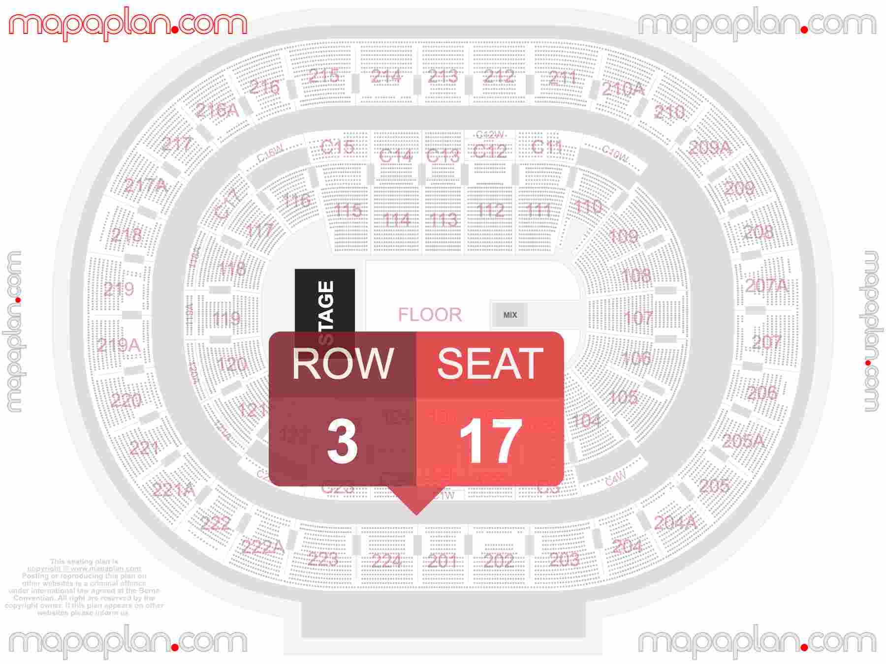 Philadelphia Wells Fargo Center seating chart Concert with floor general admission standing seating plan - Interactive map to find best seat and row numbers