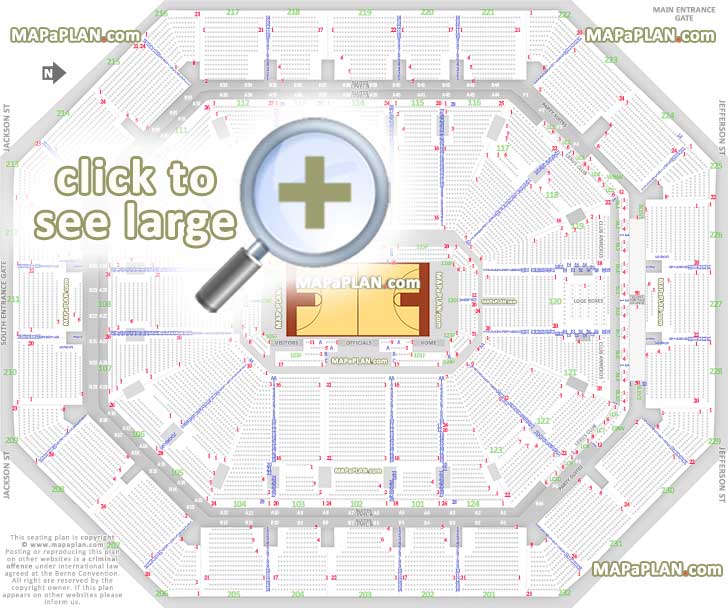 Footprint Center Arena seat & row numbers detailed seating chart
