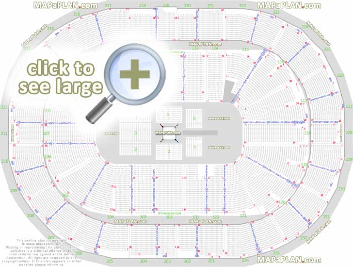 PPG Paints Arena seat & row numbers detailed seating chart, Pittsburgh