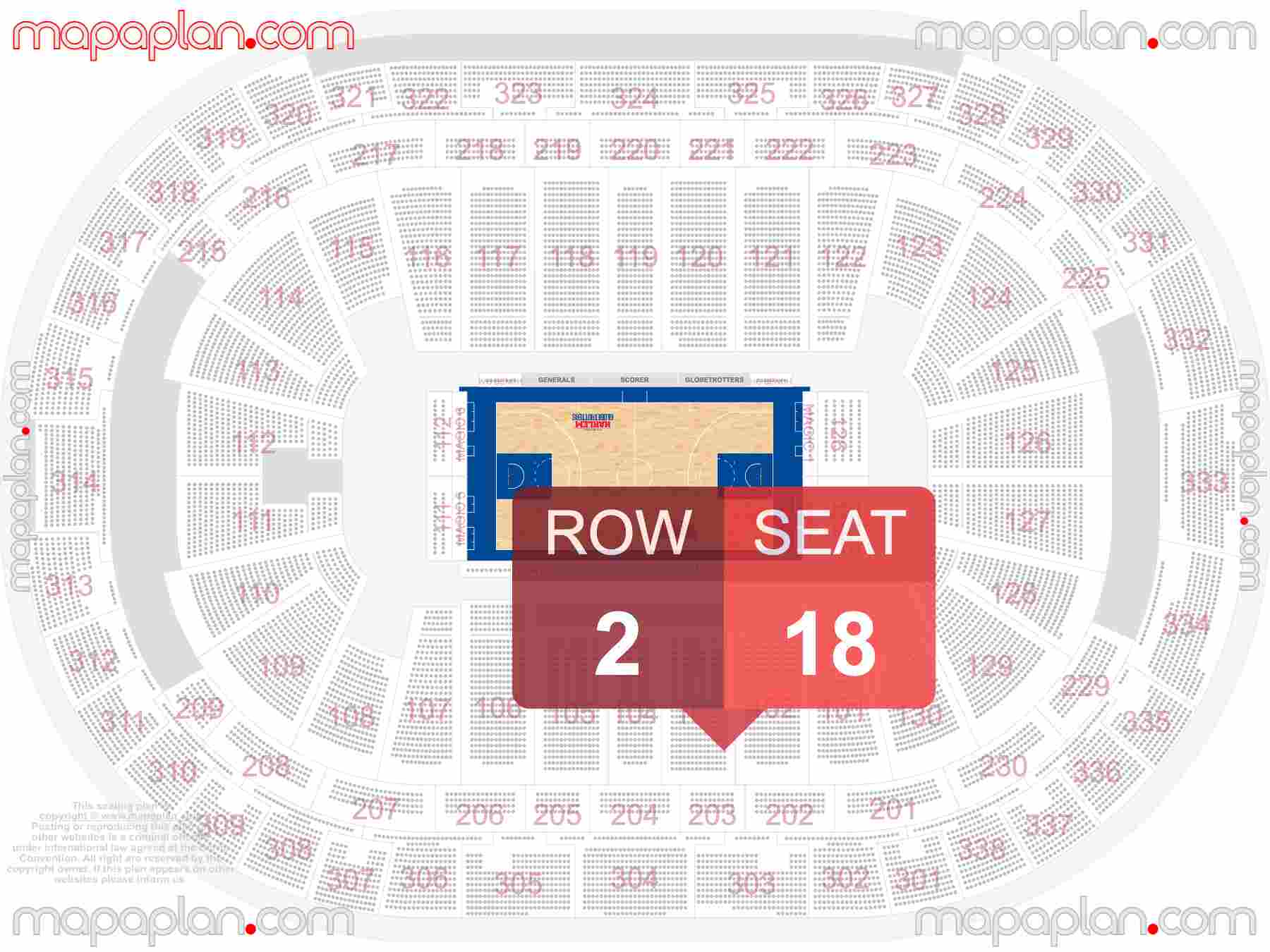 Raleigh PNC Arena seating chart NC State Wolfpack basketball find best seats row numbering system plan showing how many seats per row - Individual 'find my seat' virtual locator