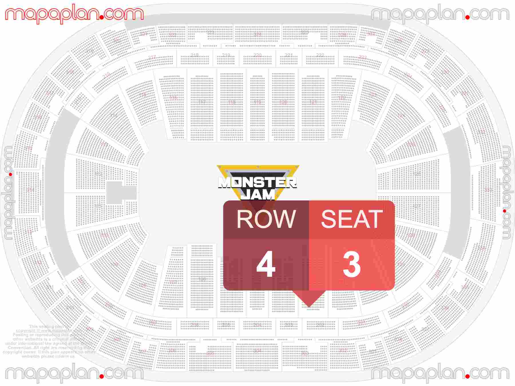 Raleigh PNC Arena seating chart Monster Jam trucks seating plan - Interactive map to find best seat and row numbers