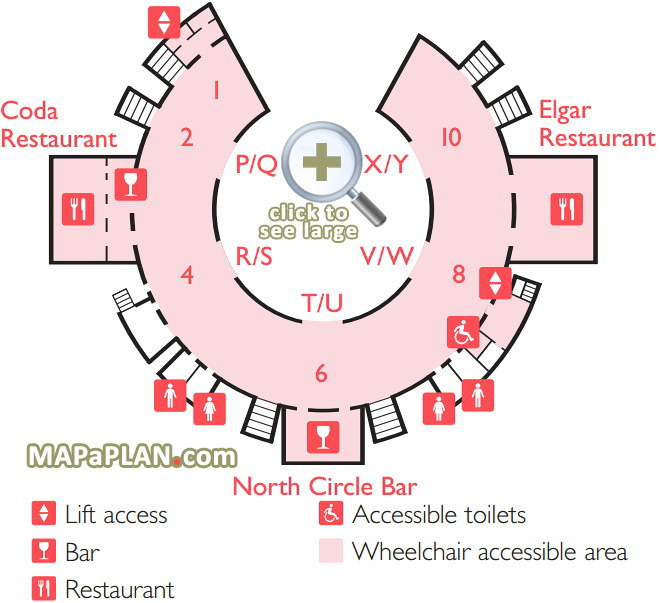 Royal Albert Hall detailed seat numbers seating plan - MapaPlan.com