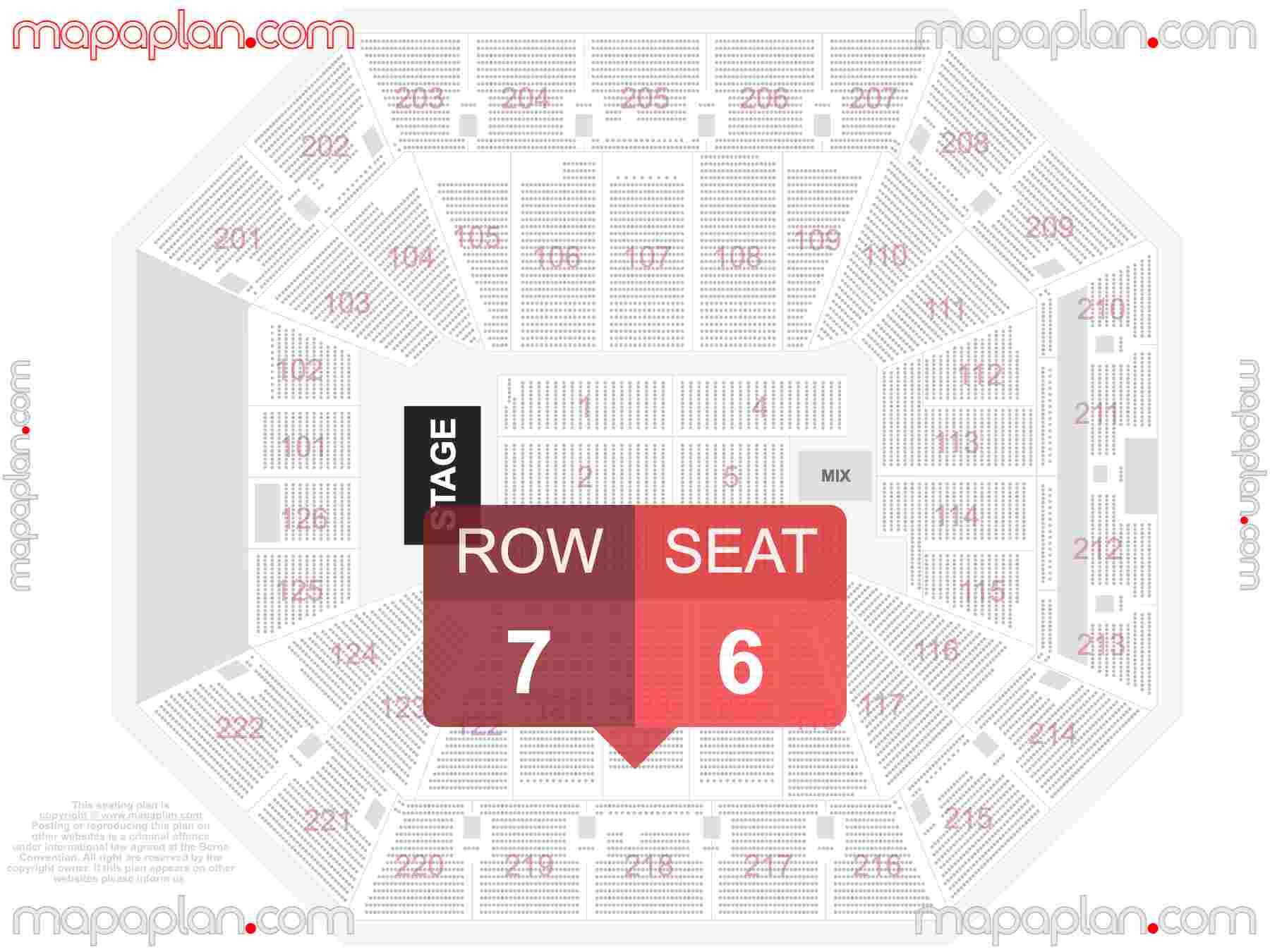Sacramento Golden 1 Center seating chart Concert detailed seat numbers and row numbering chart with interactive map plan layout