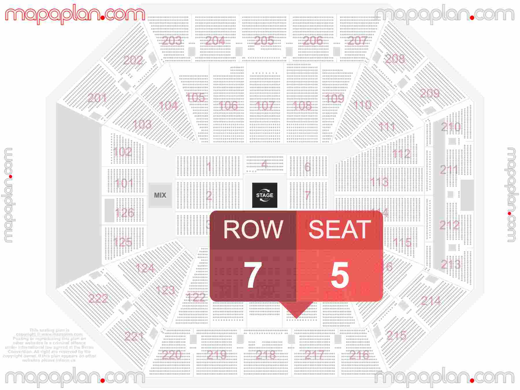 Sacramento Golden 1 Center seating chart In the round concert 360 stage seating chart with exact section numbers showing best rows and seats selection 3d layout - Best interactive seat finder tool with precise detailed location data