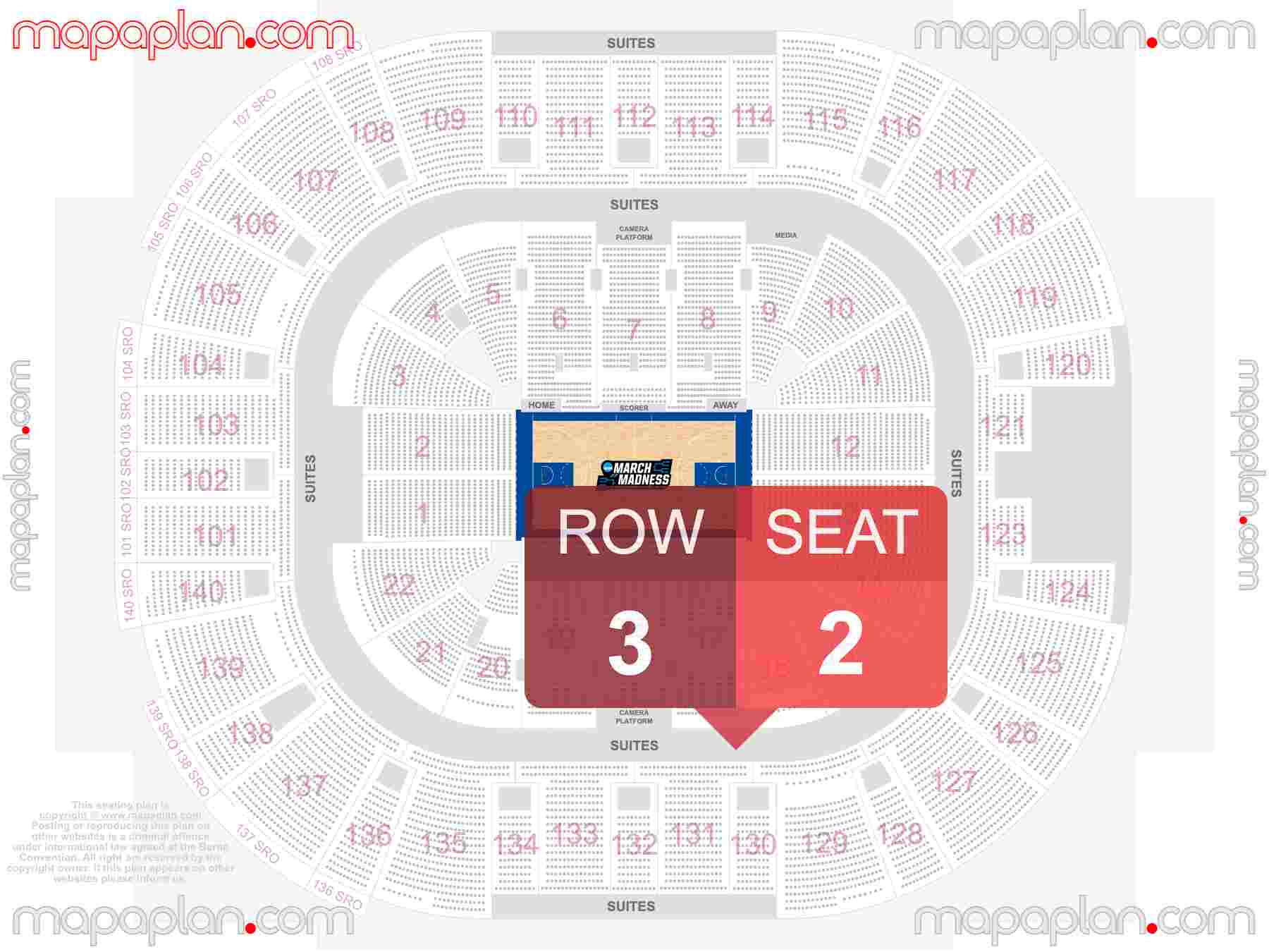 Salt Lake City Delta Center seating chart Utah Jazz NBA basketball detailed seat numbers and row numbering chart with interactive map plan layout