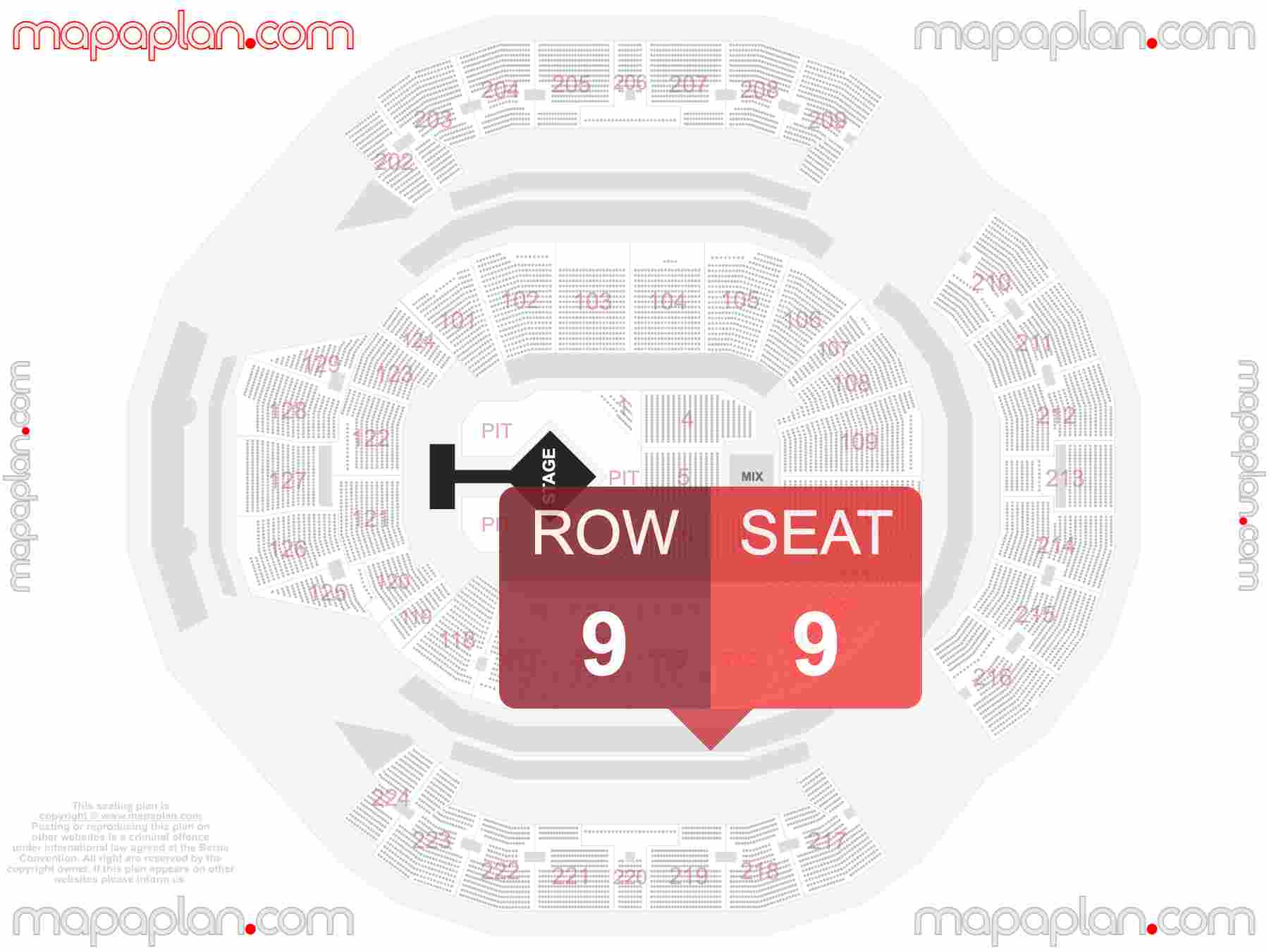 San Francisco Chase Center seating chart Concert diamond stage find best seats row numbering system plan showing how many seats per row - Individual 'find my seat' virtual locator