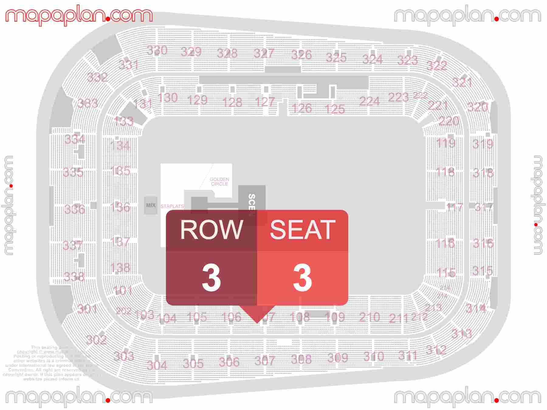 Stockholm Stockholmsarenan Tele2 Arena seating plan Concerts sittplatser karta med sektioner seating plan with exact section numbers showing best rows and seats selection 3d layout - Best interactive seat finder tool with precise detailed location data