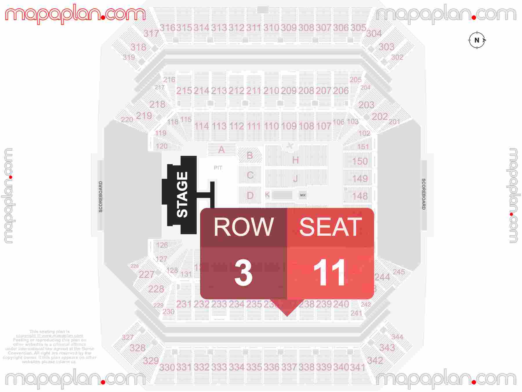 Tampa Raymond James Stadium seating chart Concert detailed seat numbers and row numbering chart with interactive map plan layout