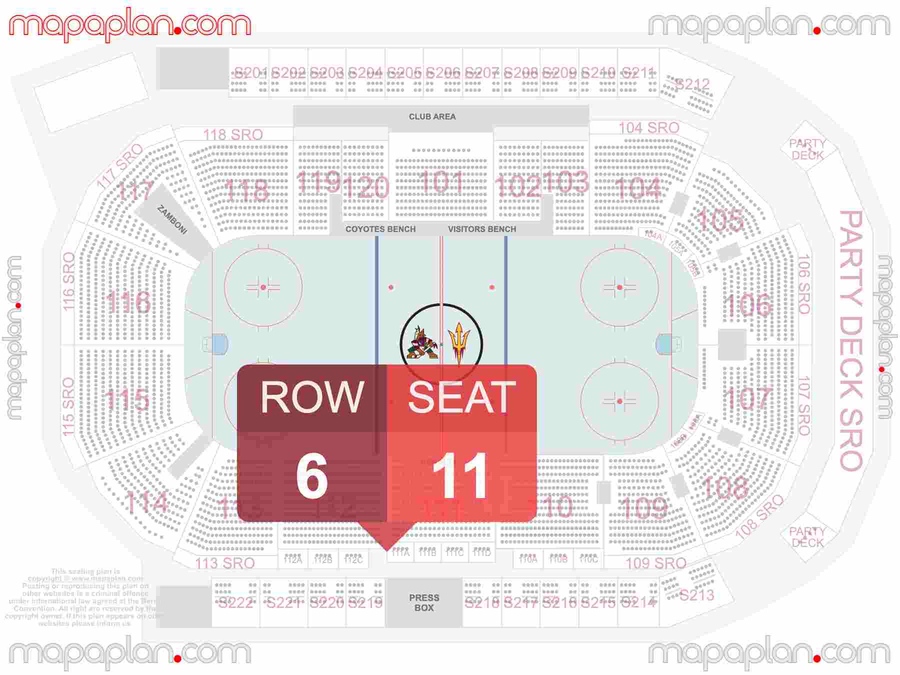 Tempe Mullett Arena seating chart Arizona Coyotes hockey inside capacity view arrangement plan - Interactive virtual 3d best seats & rows detailed stadium image configuration layout