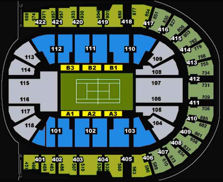 The O2 Arena London seating plan Barclays ATP World Tour Tennis Masters Tournament Finals