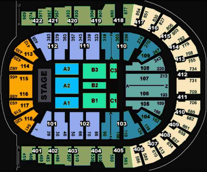 The O2 Arena London seating plan Detailed seat numbers chart