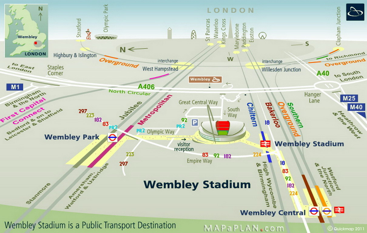 Wembley Stadium London Seating Plan 03 Getting There By Public Transport Nearest Train Tube Overground Line Station And Bus Stops 