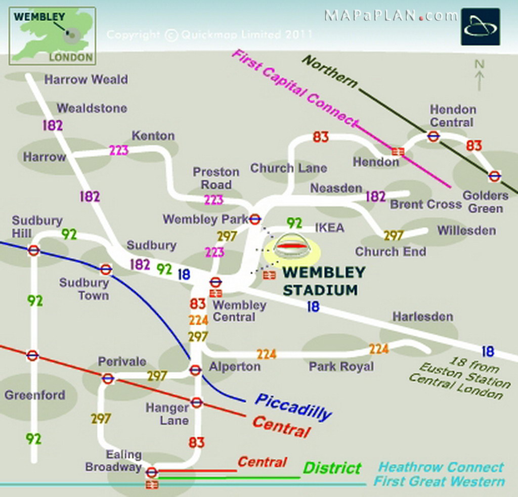 Wembley Stadium London Seating Plan 04 Local Bus Routes 