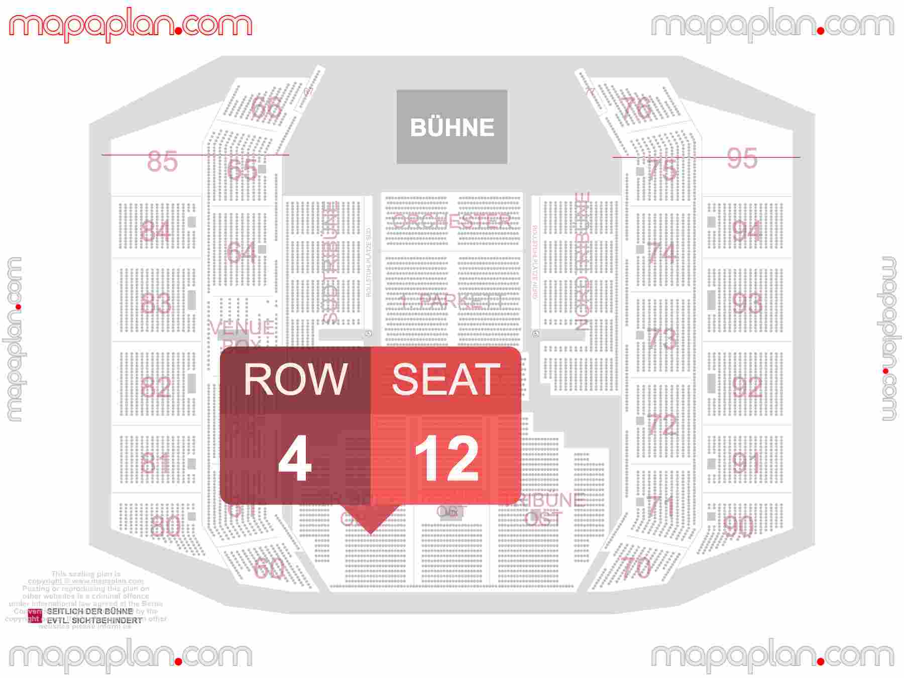 Vienna Wiener Stadthalle seating plan Concert Konzerte Sitzplan mit Sitzplatz & Reihennummerierung detailed seat numbers and row numbering plan with interactive map map layout