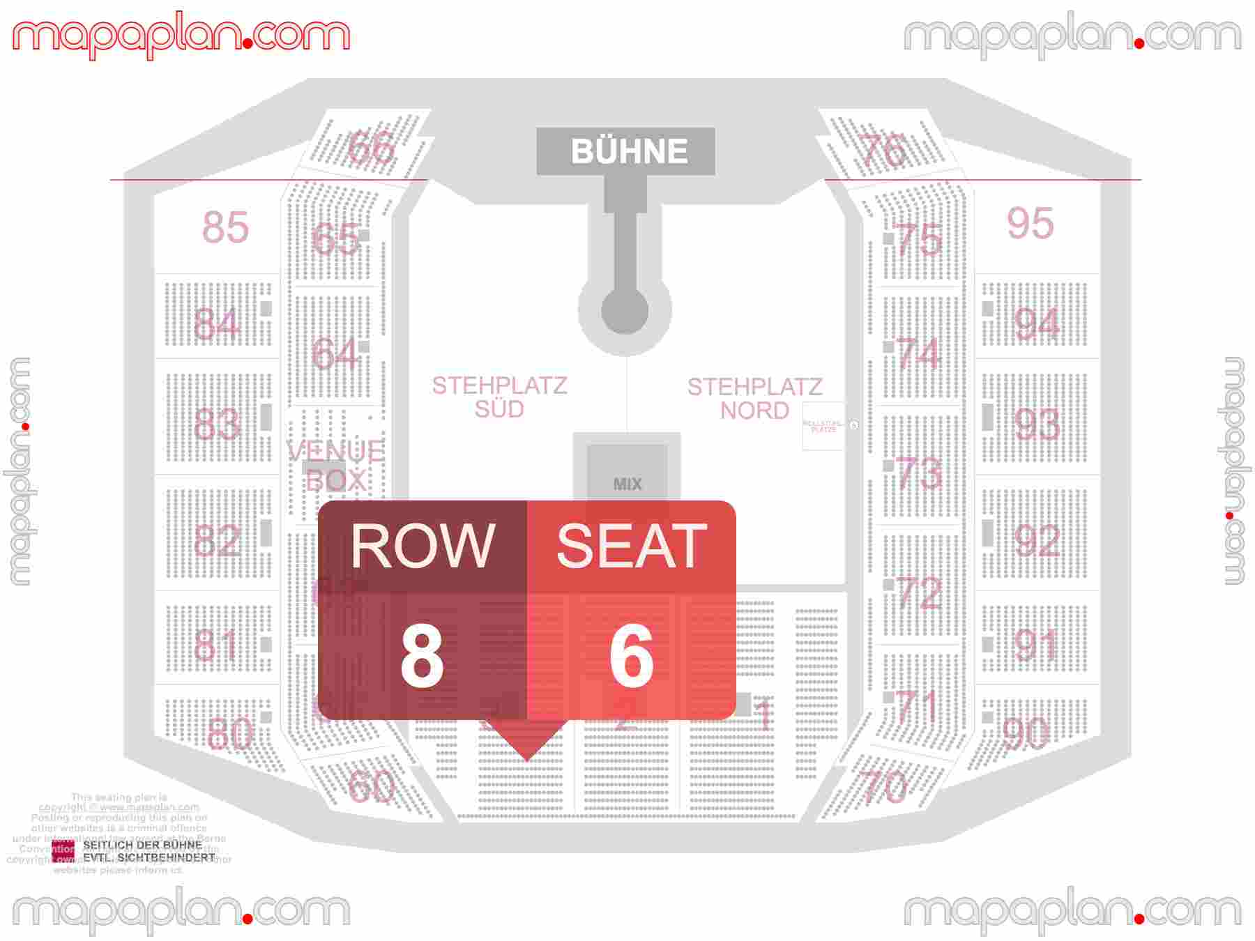 Vienna Wiener Stadthalle Halle D detailed interactive seating plan with ...