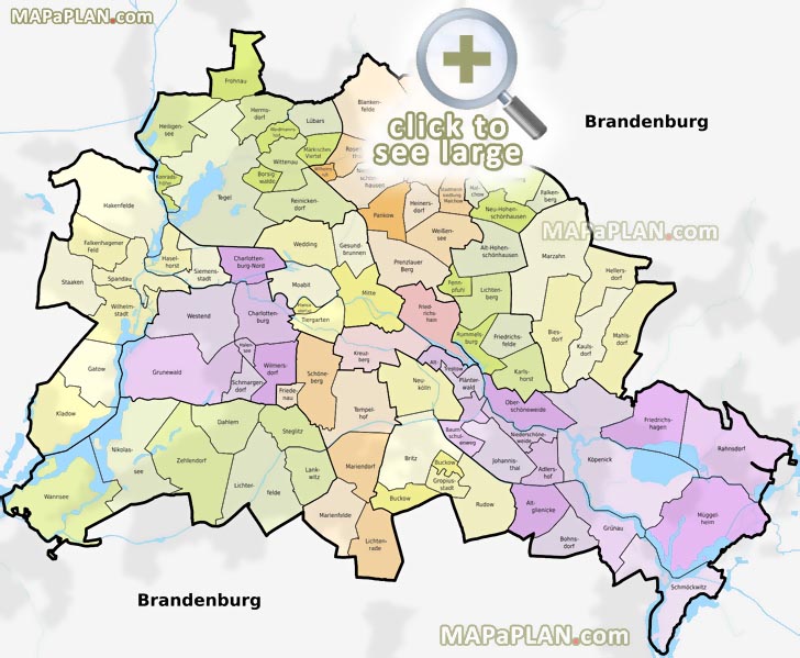 Berlin Top Tourist Attractions Map 11 Diagram Districts Boroughs Neighbourhoods Administrative Division Areas Charlottenburg 