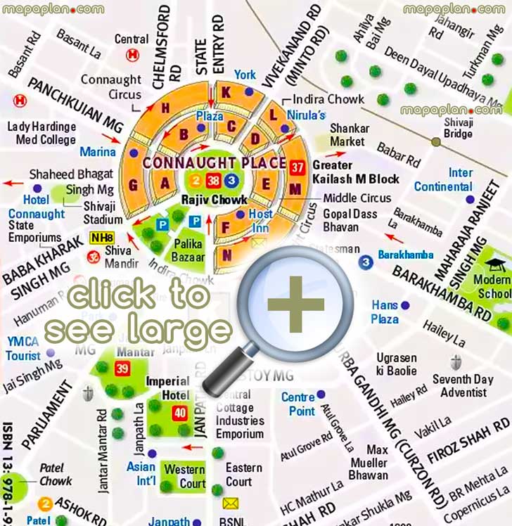 delhi tourist places on map