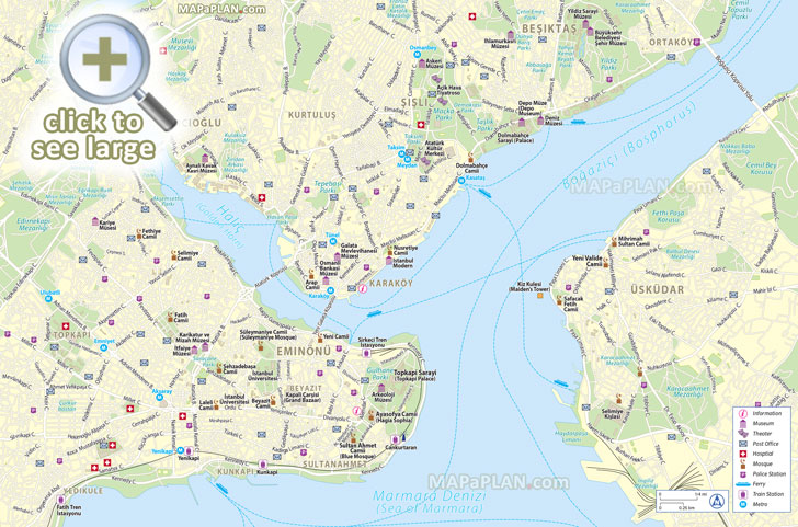 printable tourist map istanbul