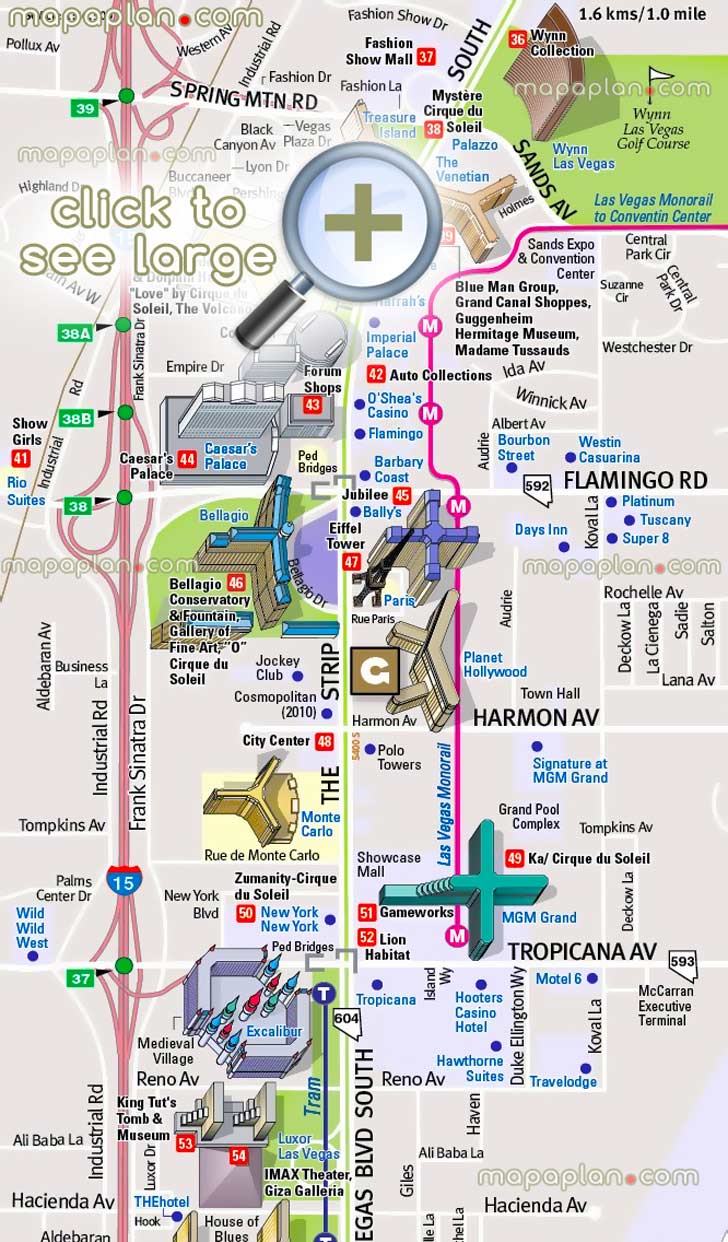 Las Vegas maps - Top tourist attractions - Free, printable city street ...