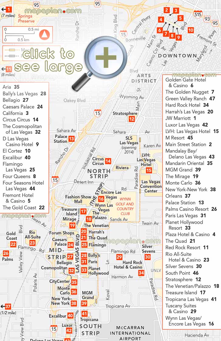 download free map las vegas strip hotel