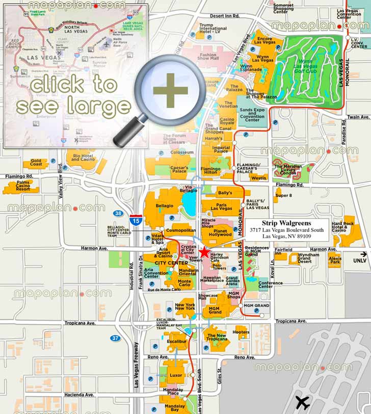 Las Vegas NV Tourist Map - Las Vegas • mappery