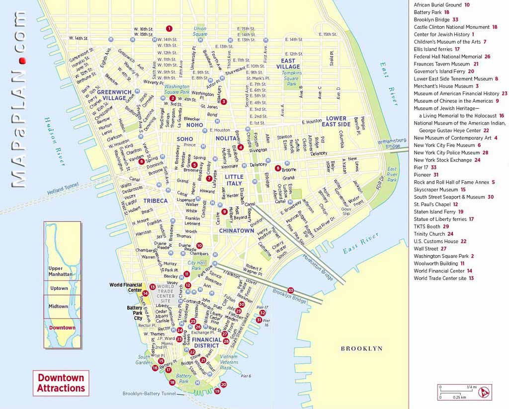 map of tourist attractions in new york city