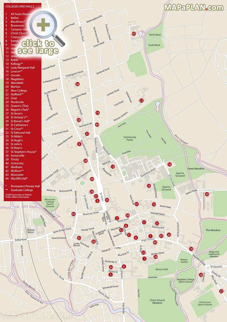 Tourist Map Of Oxford
